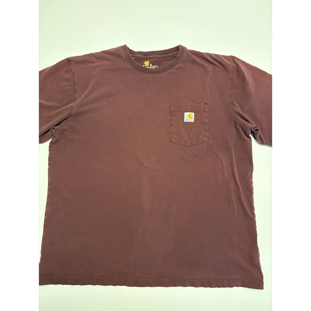Carhartt T Shirt Men XL Maroon Red Original Fit Heavyweight Pocket Tee K87
